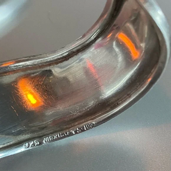 Vintage 925 TAXCO Mexico Sterling Silver Wave Cuff Bracelet - Picture 8 of 8